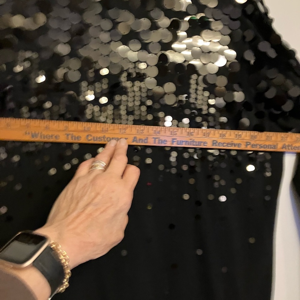 Talbots Black Pullover With Metallic Accents - image 4